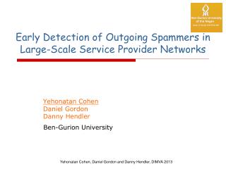 Early Detection of Outgoing Spammers in Large-Scale Service Provider Networks