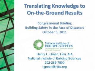 Translating Knowledge to On-the-Ground Results