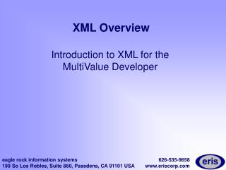 XML Overview