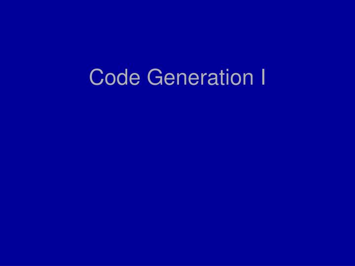 code generation i
