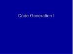Code Generation I