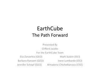 EarthCube The Path Forward