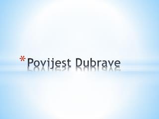 povijest dubrave