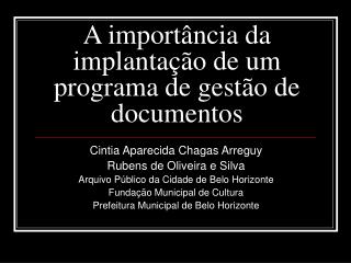a import ncia da implanta o de um programa de gest o de documentos