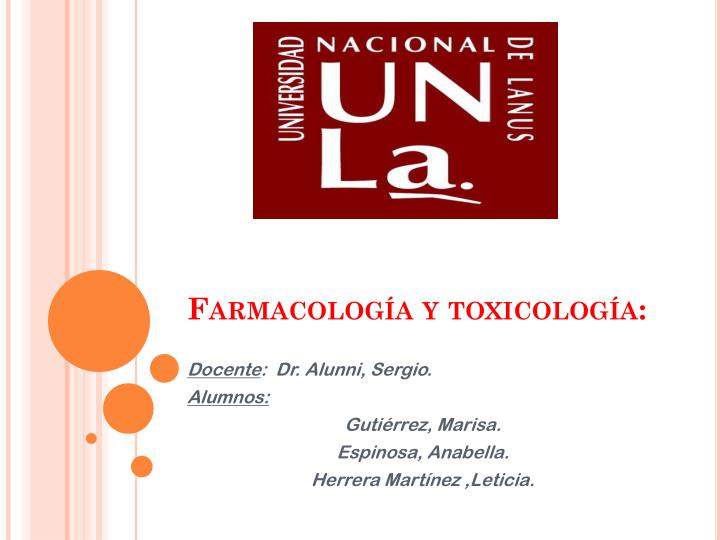 farmacolog a y toxicolog a