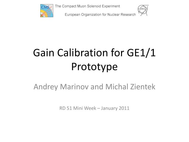 gain calibration for ge1 1 prototype