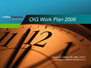 OIG Work Plan 2006