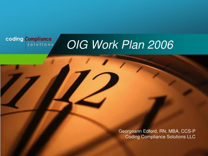 oig work plan 2006