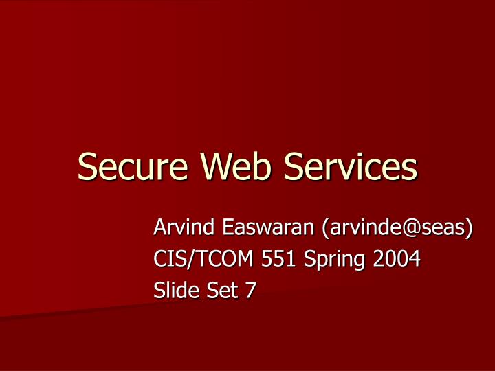secure web services