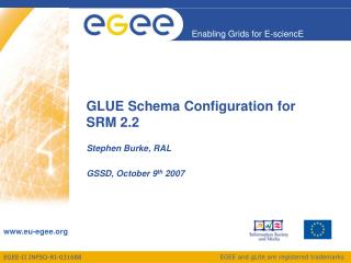 GLUE Schema Configuration for SRM 2.2