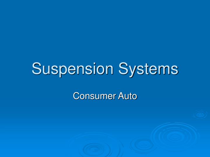 suspension systems