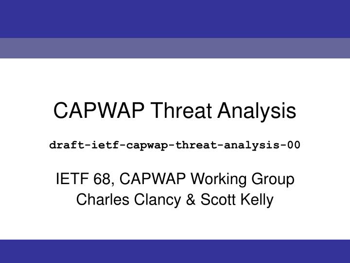 capwap threat analysis
