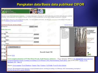 Pangkalan data/Basis data publikasi CIFOR