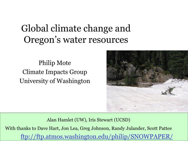 global climate change and oregon s water resources