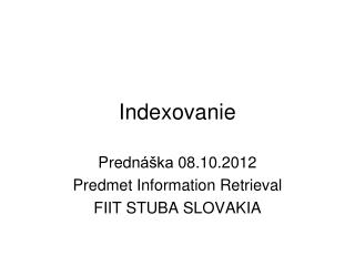 indexovanie