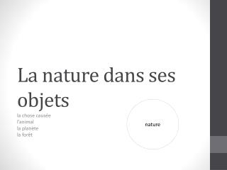 la nature dans ses objets