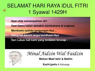 selamat hari raya idul fitri 1 syawal 1429h