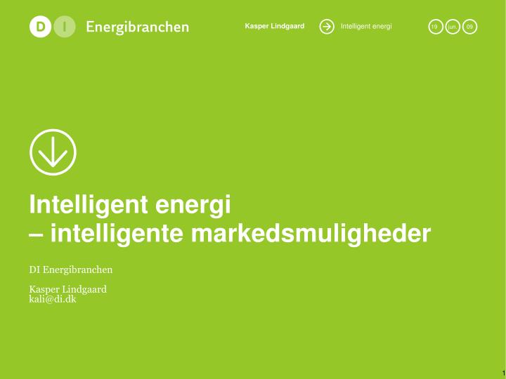 intelligent energi intelligente markedsmuligheder