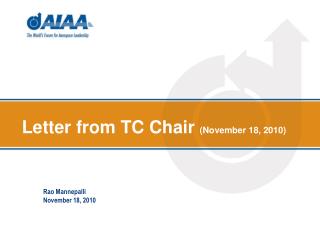 Letter from TC Chair (November 18, 2010)