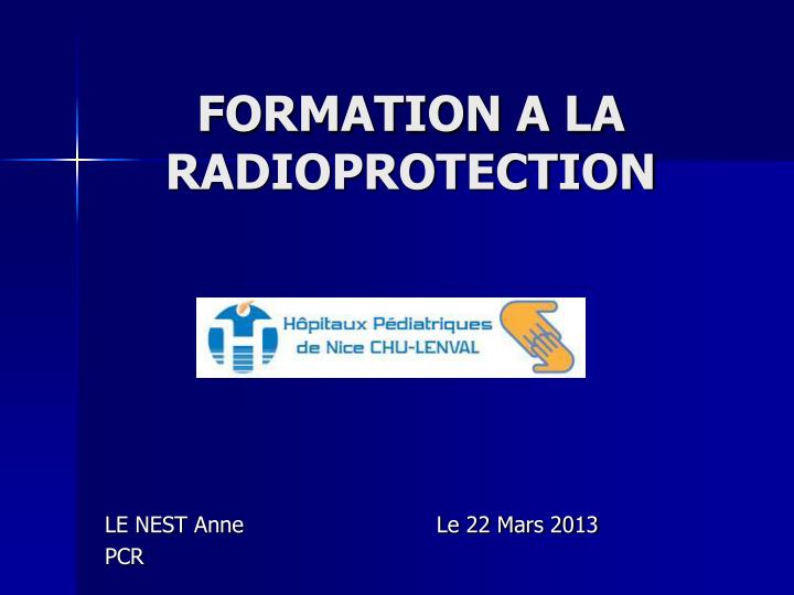 formation a la radioprotection