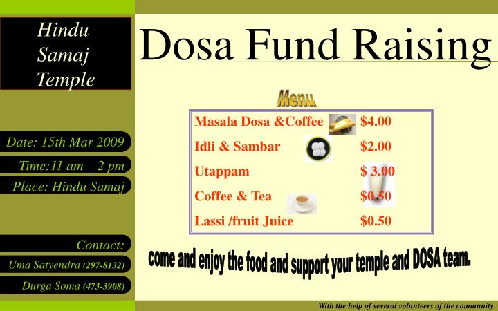 dosa fund raising