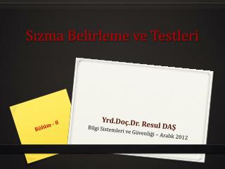 s zma belirleme ve testleri