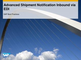 Advanced Shipment Notification Inbound via EDI