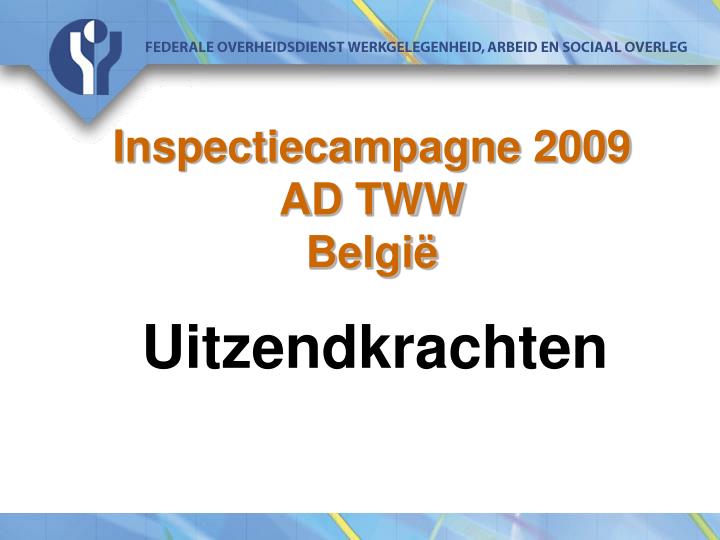 inspectiecampagne 2009 ad tww belgi