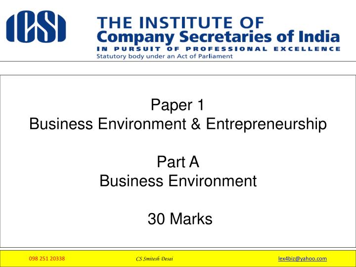 paper 1 business environment entrepreneurship part a business environment 30 marks