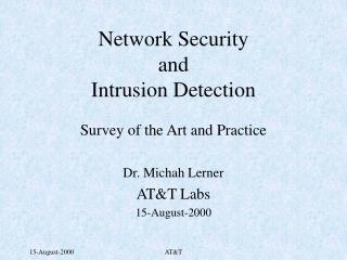 Network Security and Intrusion Detection