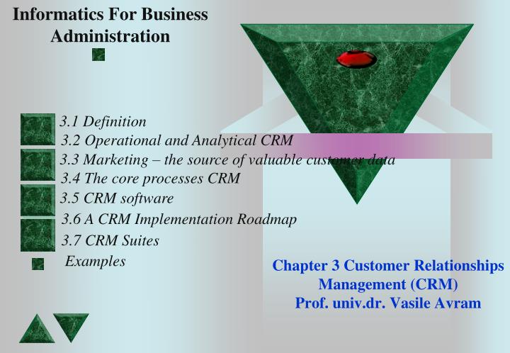 chapter 3 customer relationships management crm prof univ dr vasile avram