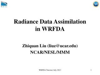 Radiance Data Assimilation in WRFDA