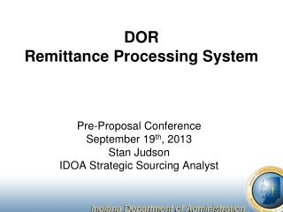 DOR Remittance Processing System