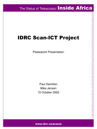 IDRC Scan-ICT Project Powerpoint Presentation