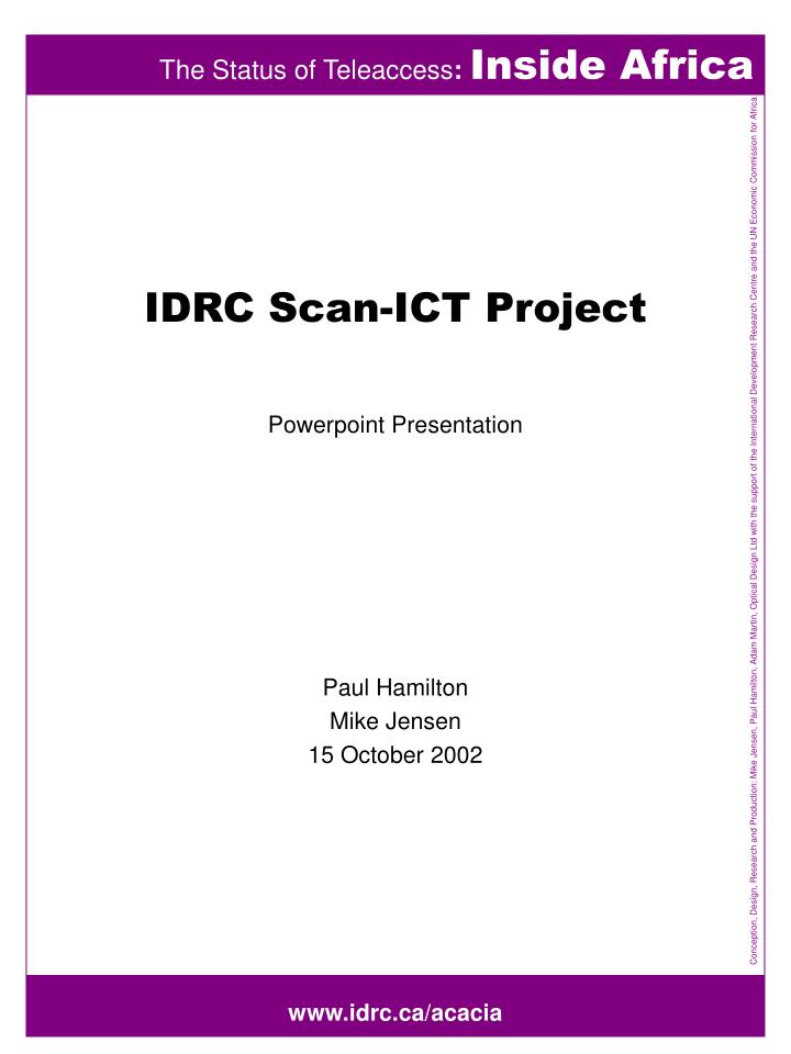 idrc scan ict project powerpoint presentation