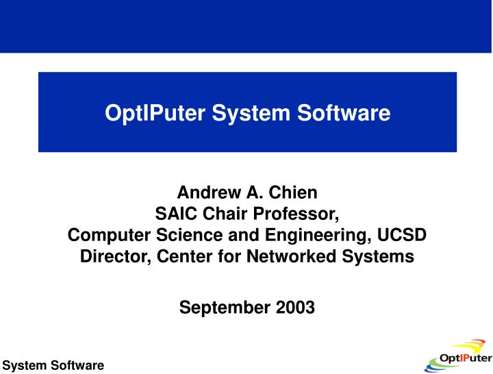 optiputer system software