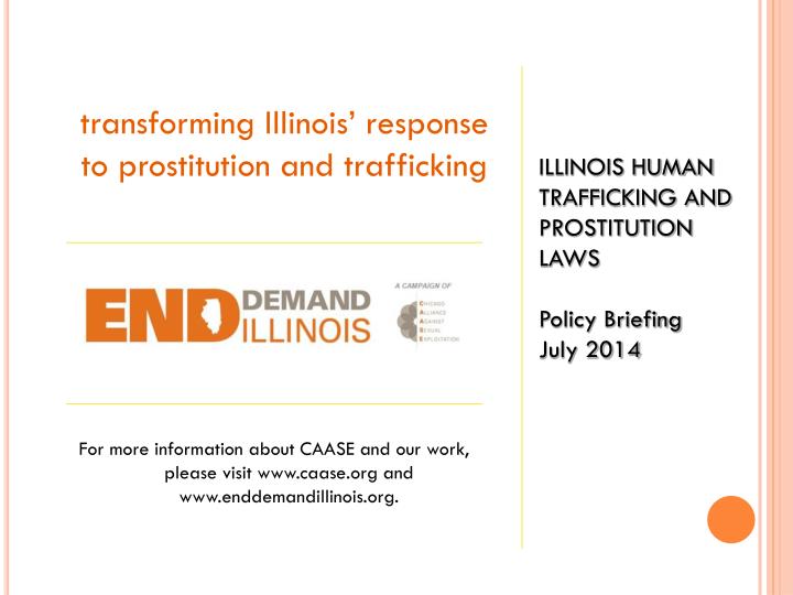 illinois human trafficking and prostitution laws policy briefing july 2014