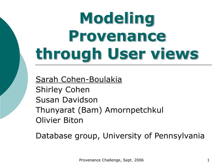 modeling provenance through user views