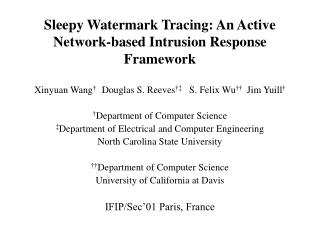 Sleepy Watermark Tracing: An Active Network-based Intrusion Response Framework