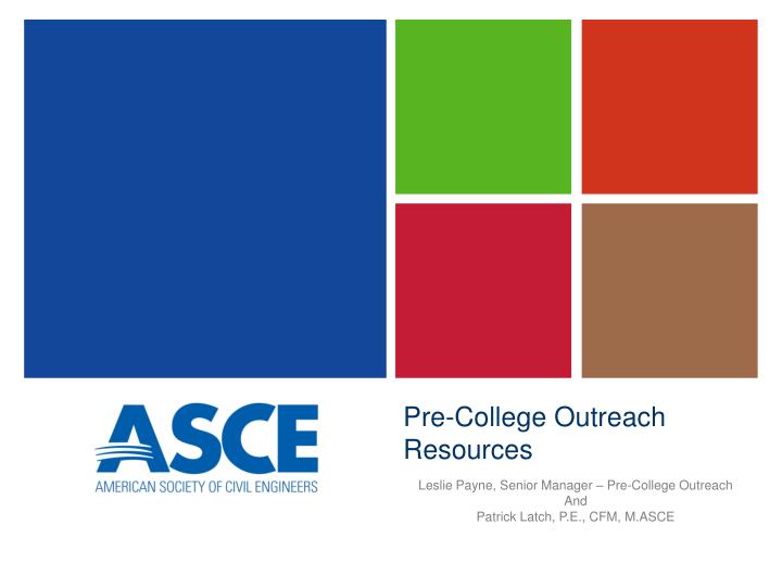 pre college outreach resources