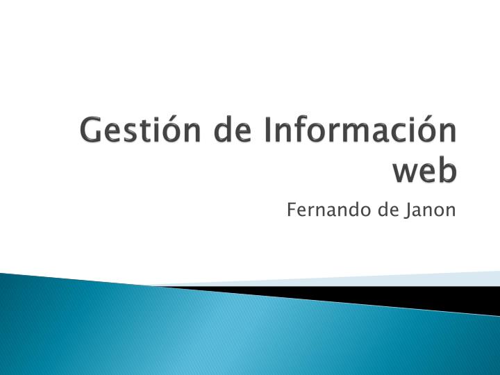 gesti n de informaci n web