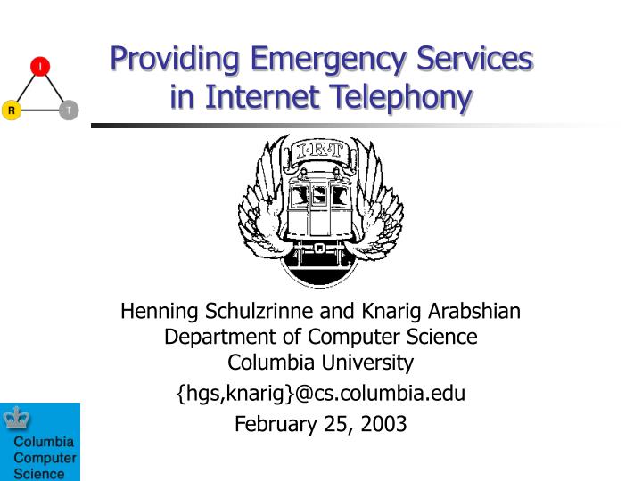 providing emergency services in internet telephony