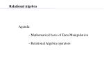Relational Algebra - slide 1