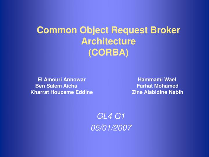 common object request broker architecture corba