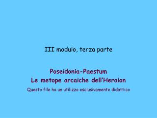 iii modulo terza parte