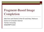 Fragment-Based Image Completion - slide 1