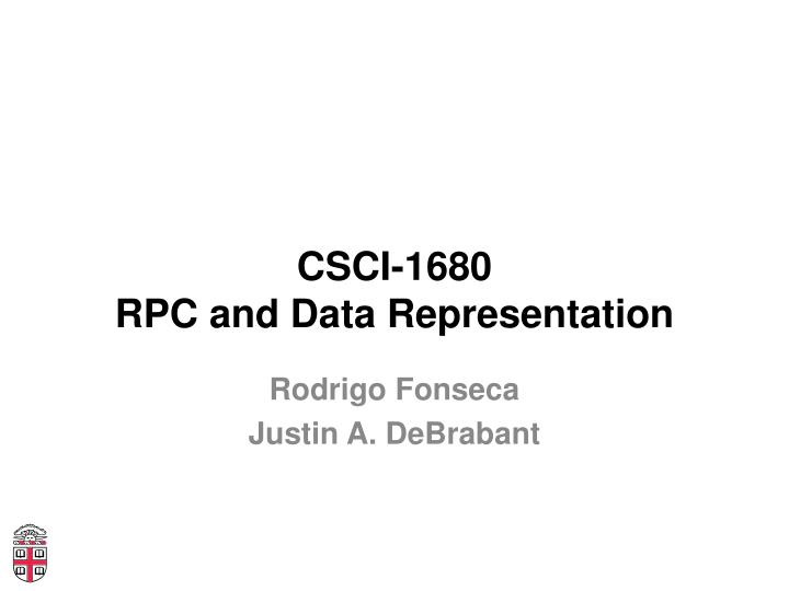 csci 1680 rpc and data representation