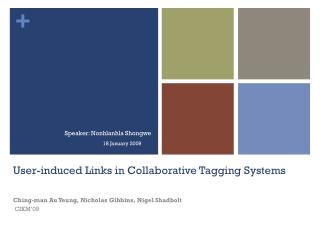 User-induced Links in Collaborative Tagging Systems
