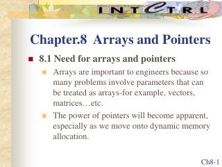 Chapter.8 Arrays and Pointers