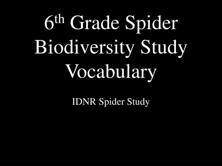 6 th grade spider biodiversity study vocabulary